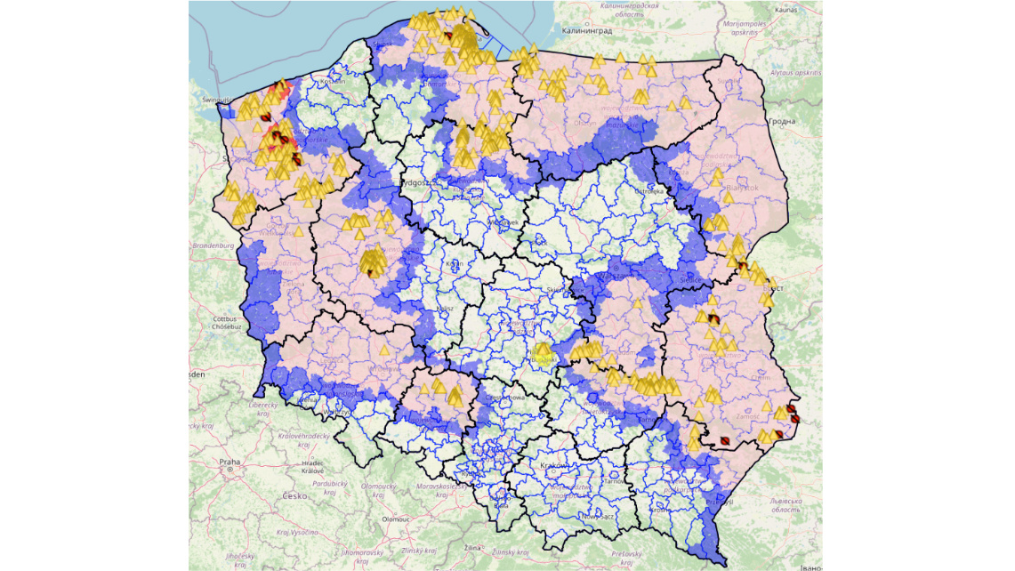 Ogniska ASF w 2025 roku. Źródło: GLW